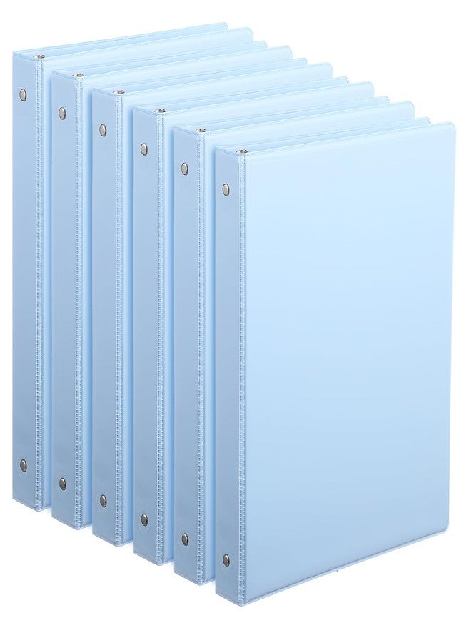 wutfuooo 6 Pack 1-Inch Binder, Standard 3 Ring Binder Fit Letter Size Paper, Presentation View Binders, Light Blue - Image 1