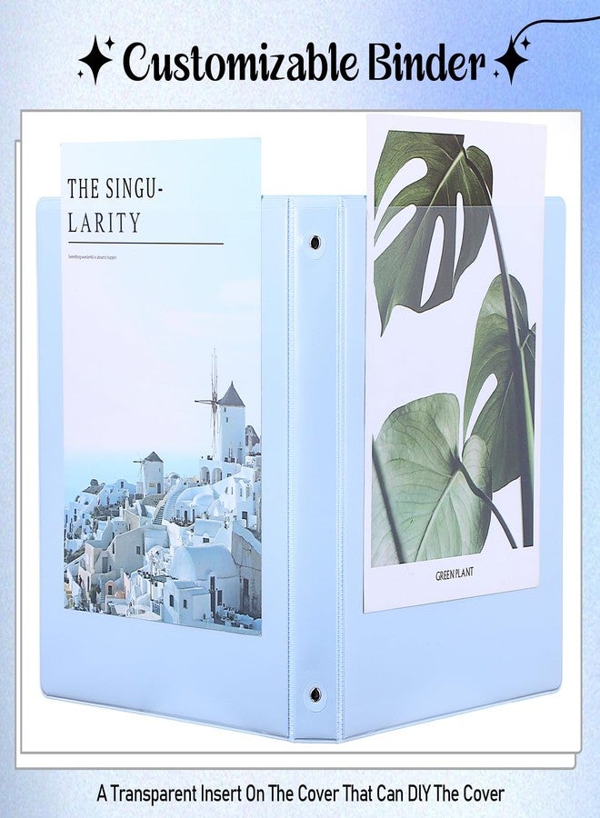 wutfuooo 6 Pack 1-Inch Binder, Standard 3 Ring Binder Fit Letter Size Paper, Presentation View Binders, Light Blue - Image 5