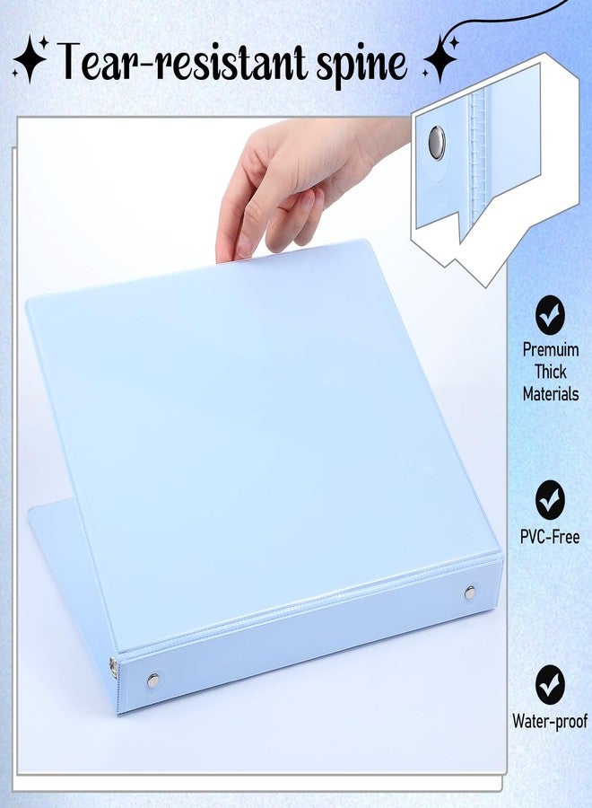wutfuooo 6 Pack 1-Inch Binder, Standard 3 Ring Binder Fit Letter Size Paper, Presentation View Binders, Light Blue - Image 4