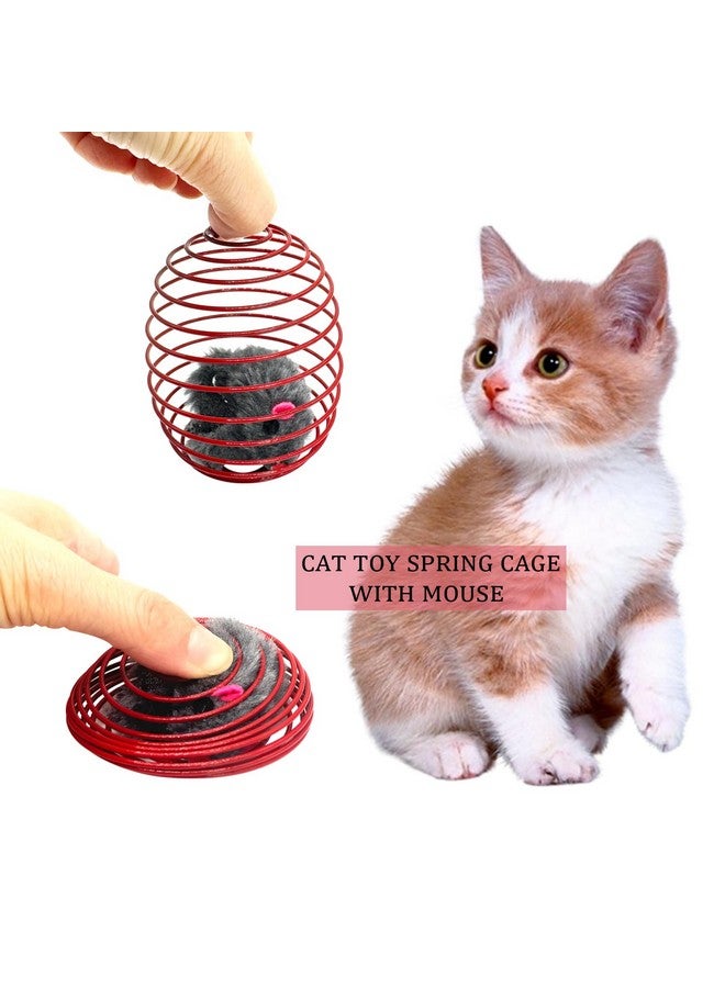 HerMia Interactive Cat Toys for Indoor Cats, 84 Pieces Kitten Toys Pack Including Plush Ball Launcher, Crinkle Balls,Sparkle Balls, Spiral Springs - Image 2