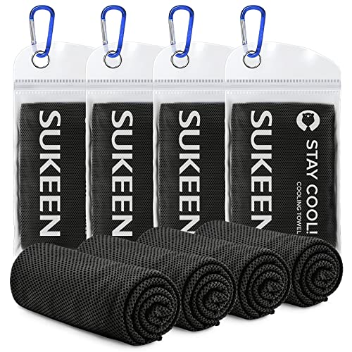 Sukeen 4 Pack Cooling Towel 40x12 Soft Breathable Chilly Microfiber Towel for YogaSportRunningGymWorkoutCampingFitnessWorkout More Activities - Image 1