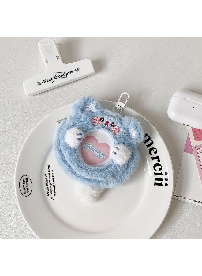 NIBEMINENT 1 - Piece Cartoon Animal Plush Bar Kpop Photo Card Holder Pendant Key Chain ID Badge Holder ID Card Holder Photo Card Protector for School ID Office ID Access Card for Women Girls - Image 1