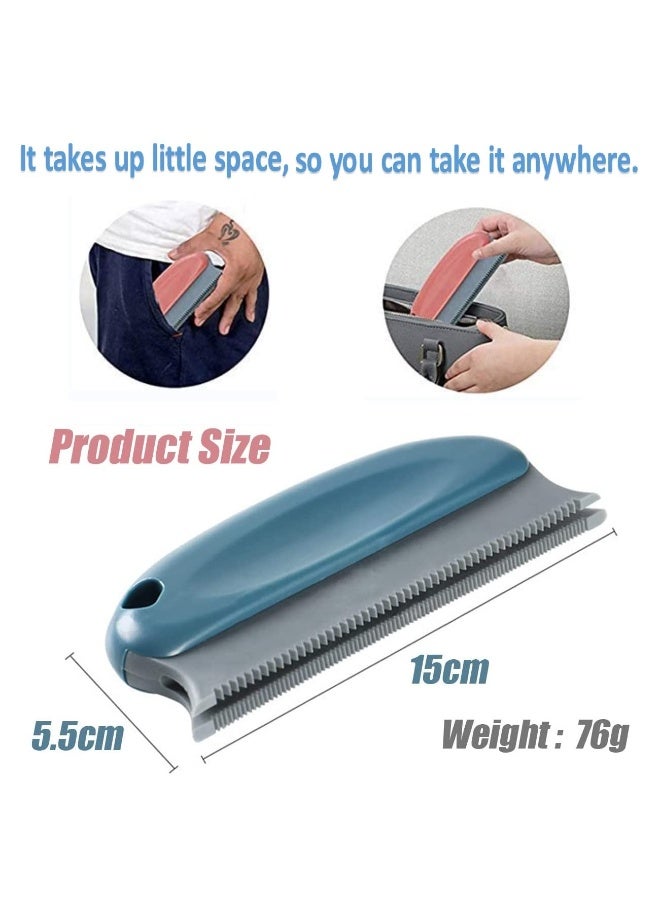general 2pcs Pet Hair Remover Brush Pet Hair Detailer With Comfortable Handle, Efficient Dog and Cat Hair Remover for Car Furniture Carpet Clothes Bed Sofa Blinds Chairs Blue+Red - Image 3