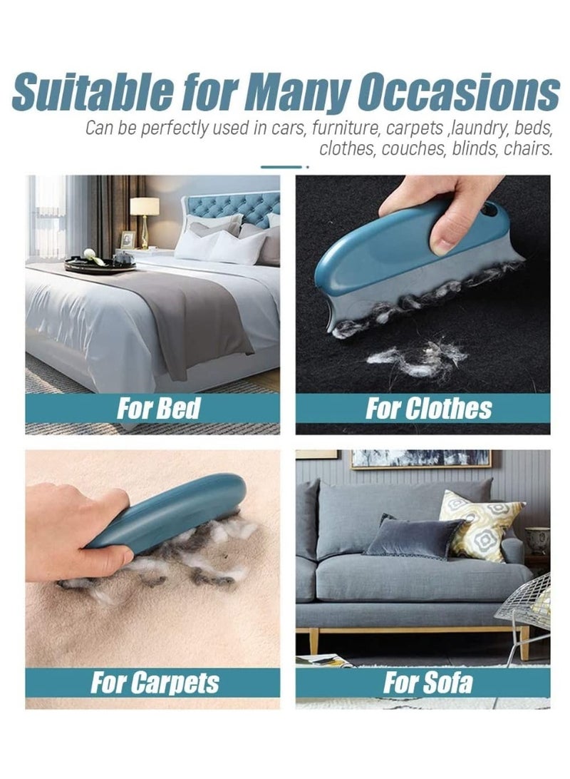 general 2pcs Pet Hair Remover Brush Pet Hair Detailer With Comfortable Handle, Efficient Dog and Cat Hair Remover for Car Furniture Carpet Clothes Bed Sofa Blinds Chairs Blue+Red - Image 4