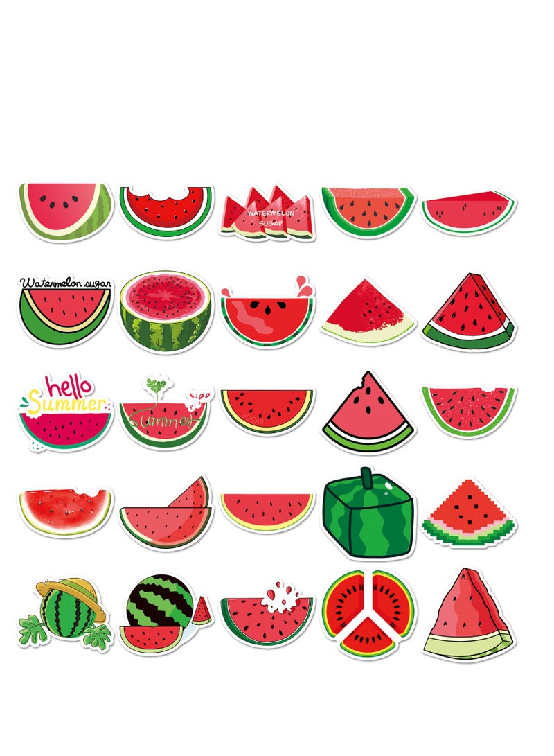 Generic 50 pieces of watermelon fruit cartoon suitcase stickers waterproof graffiti stickers scooters computers tablet water cup decoration handbook stickers suitable for children, teenagers and adults - Image 2