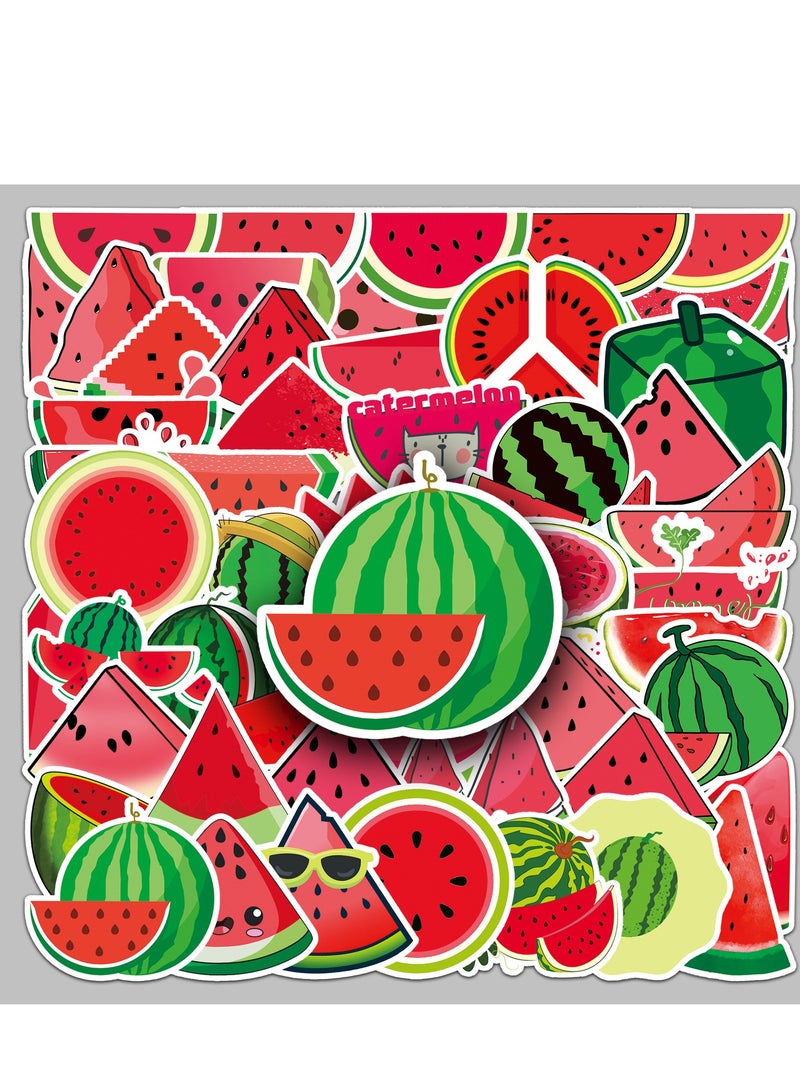 Generic 50 pieces of watermelon fruit cartoon suitcase stickers waterproof graffiti stickers scooters computers tablet water cup decoration handbook stickers suitable for children, teenagers and adults - Image 3