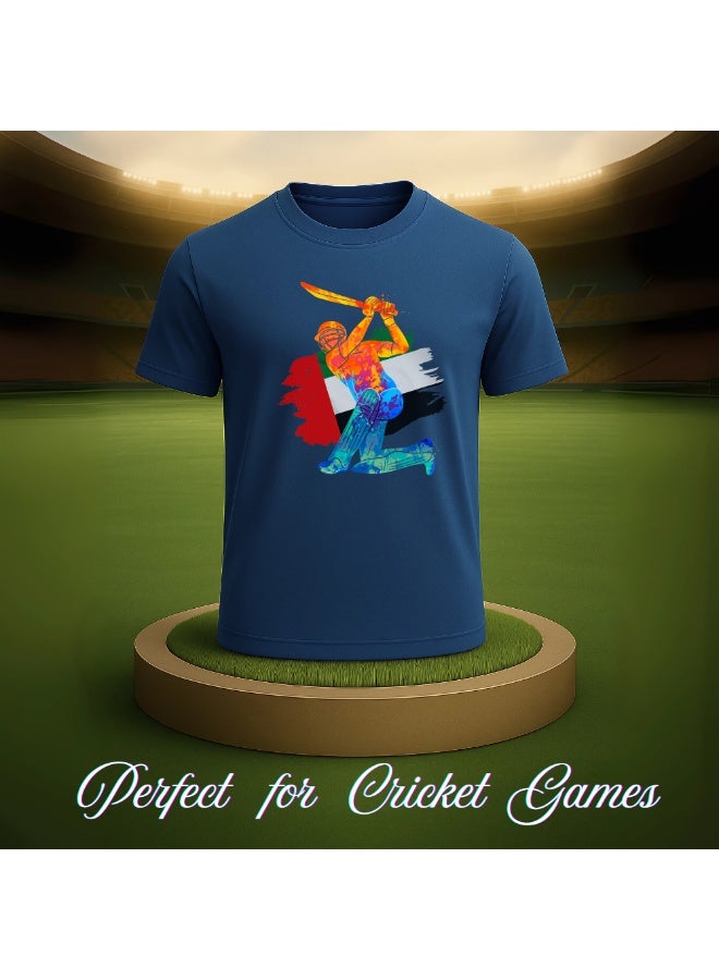UAE Sports Cricket T-Shirt For Men - Breathable,Lightweight Dry-Fit T-Shirt - Ideal For Cricket Lovers,Workouts,Training,Outdoor Activities And Daily Wear - Image 5