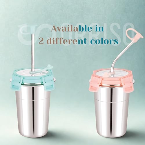 Sorriso 400 ML Stainless Steel Tumbler with Straw & BPA-Free Lid – Leak-Proof, Food Grade Cap, Steel Straw with Cleaning Brush | Tumbler Bottle for Coffee, Tea, Juice | Office, Travel, Gym, Green - Image 5