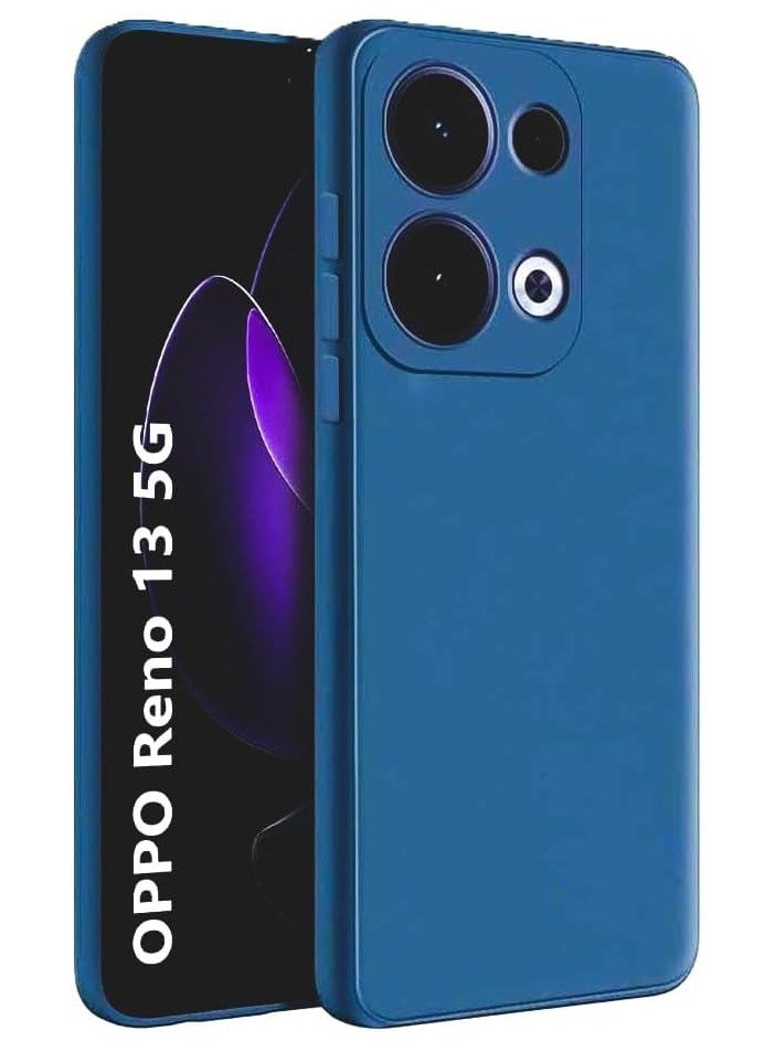 Reno 13 5G Case - Shockproof Liquid Silicone with Microfiber Interior & Camera Protection (Navy)