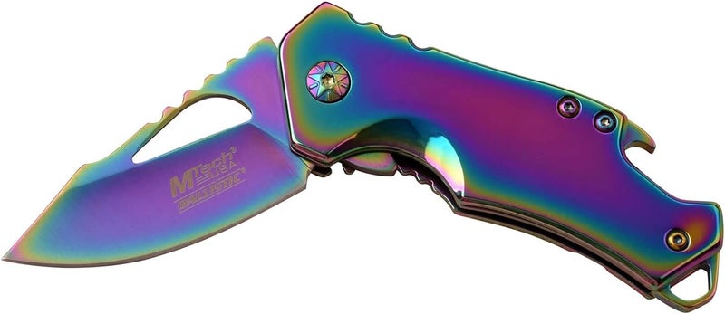 MTECH USA – Pocket Folding Knife – Fine Edge Steel Blade, Aluminum/Nylon Fiber Handle, Bottle Opener and Pocket Clip, Tactical, EDC, Self Defense- MT-A882 - Image 4
