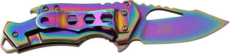 MTECH USA – Pocket Folding Knife – Fine Edge Steel Blade, Aluminum/Nylon Fiber Handle, Bottle Opener and Pocket Clip, Tactical, EDC, Self Defense- MT-A882 - Image 3