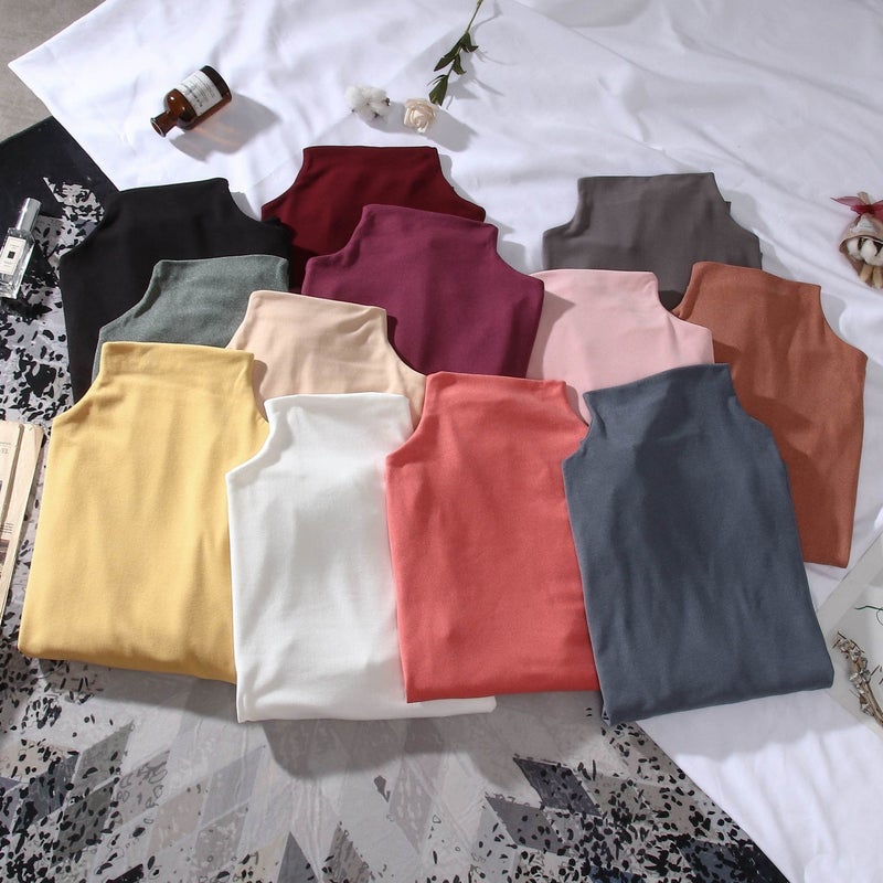 Women'S Long-Sleeved T-Shirt, High-Neck Versatile Inner Wear, Short-Sleeved Solid Color Clothing, Slim-Fit Style - Image 4
