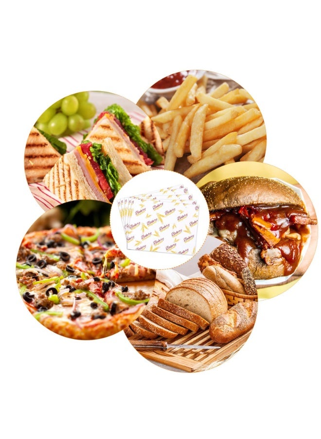 Peachjoy 100 Sheets Greaseproof Baking Wrapping Paper With Wheat Ears Pattern - Food Basket Liners, Deli Paper for Breads, French Fries, Sandwiches, Pizza, Burgers, Hot Dogs - Image 2