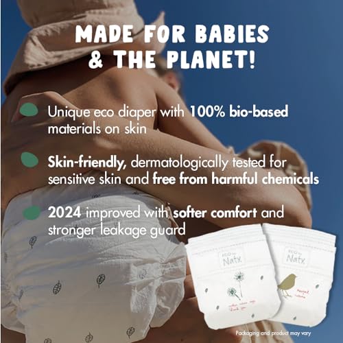Naty Eco by Naty Baby Diapers - Plant-Based Eco-Friendly Diapers, Great for Baby Sensitive Skin and Helps Prevent Leaking (Size 4, 88 Count) - Image 3