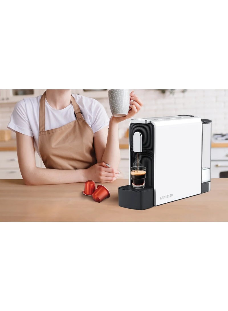 ليبرسو ماكينة تحضير قهوة إسبريسو باريستو بقوة 19 بار، كبسولات نسبرسو متوافقة مع مضخة إيطالية قوية / تحكم في مستوى الصوت قابل للتخصيص / صينية تنقيط قابلة للإزالة - أبيض - Image 2