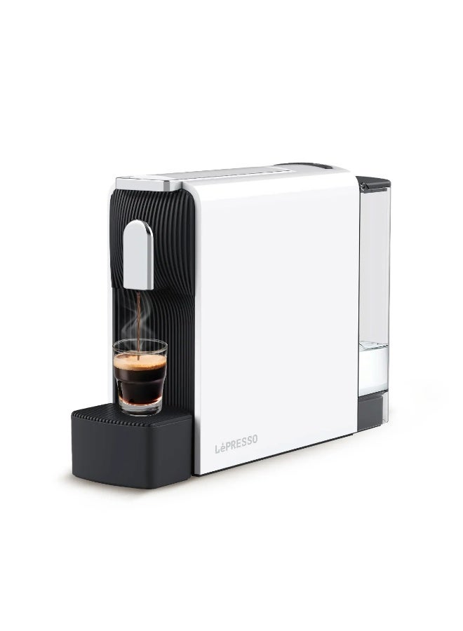 Baristo Espresso Machine 19 Bar, Nespresso Capsule Compatible with Powerful Italian Pump / Customizable Volume Control / Removable Drip Tray - White
