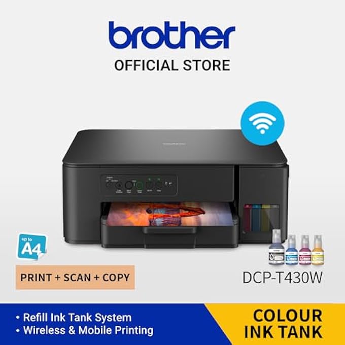 WIRELESS ALL IN ONE INK TANK PRINTER, DCP-T430W, WIRELESS & MOBILE PRINT, ULTRA COMPACT DESIGN - Image 2