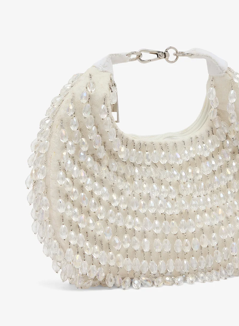 Namshi X White Embroidered Beaded Clutch for Women | Best Price UAE