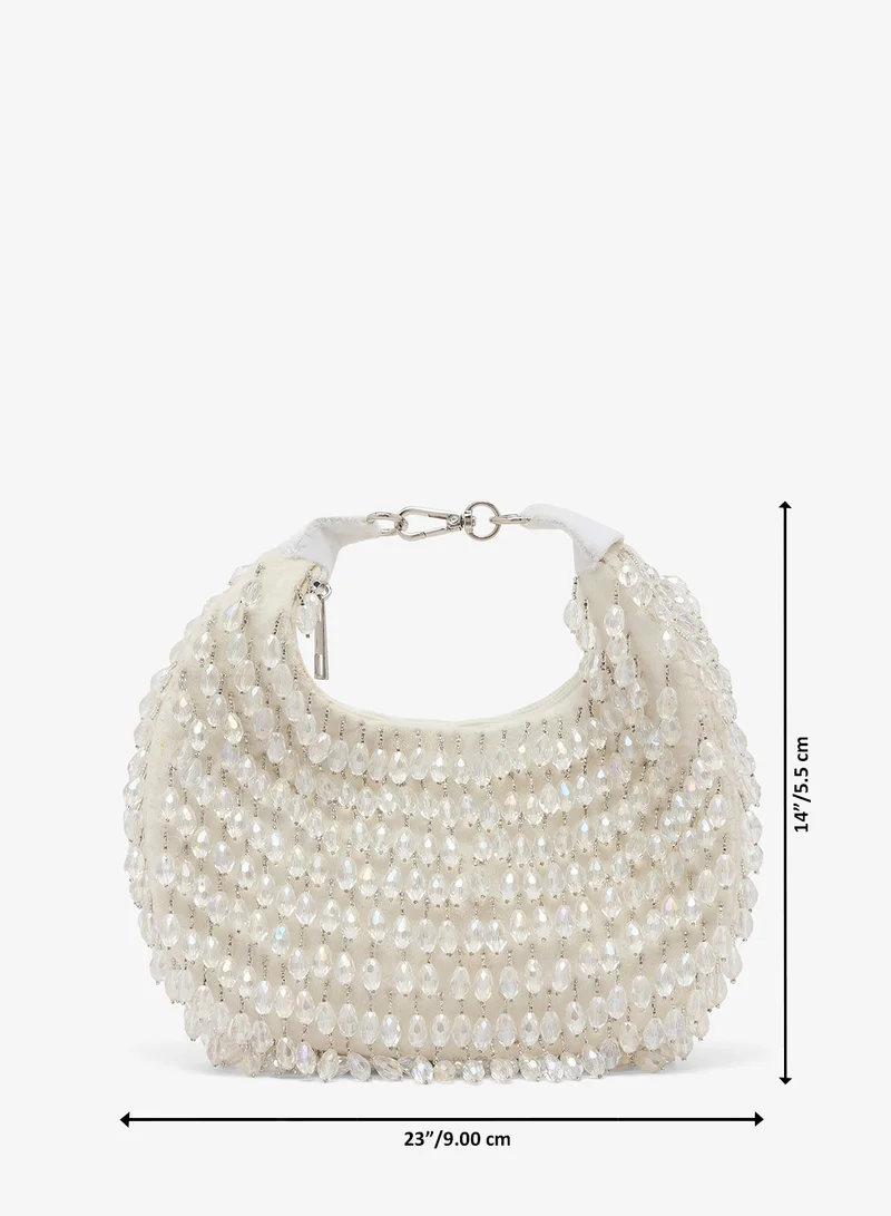 Namshi X White Embroidered Beaded Clutch for Women | Best Price UAE
