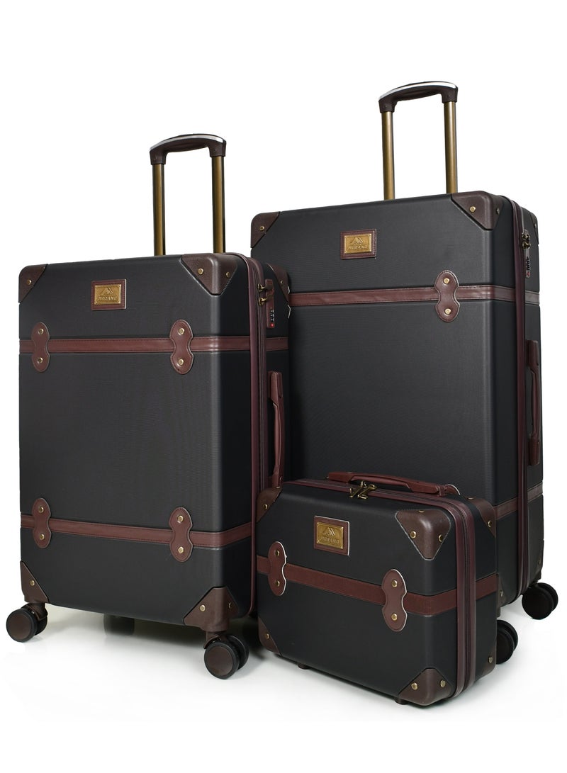 مورانو حقائب سفر كلاسيكية مورانو 4 قطع بعجلات دوارة وقفل أمان مقاسات : 28''-24''-20''-14 أنش لون (أسود) - Image 2