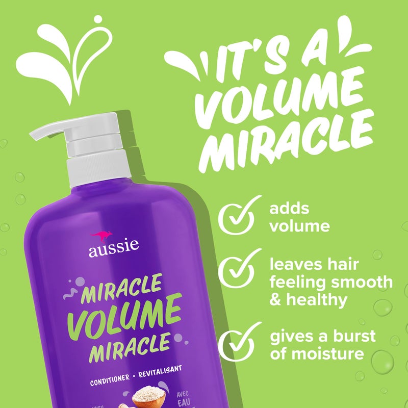 Aussie Miracle Volume Conditioner, Paraben-Free, Volumizing, 30.4 oz, 4-pack - Image 3