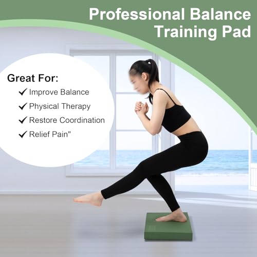 StrongTek Professional Foam Exercise Balance Pad - 15.8" x 13" x 2", High-Density TPE Foam Knee Pad, Non-Slip & Water-Resistant, for Balance Training, Physical Therapy, Yoga, and More (Green) - Image 4