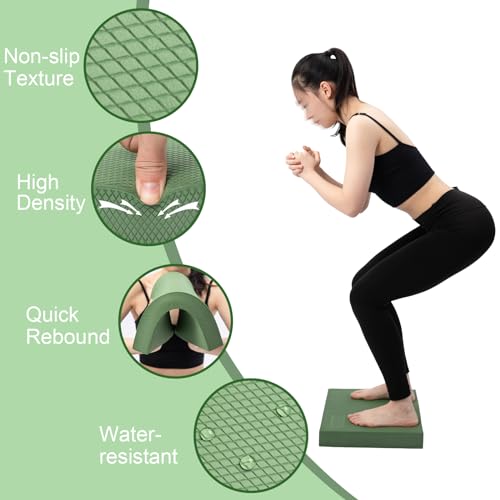 StrongTek Professional Foam Exercise Balance Pad - 15.8" x 13" x 2", High-Density TPE Foam Knee Pad, Non-Slip & Water-Resistant, for Balance Training, Physical Therapy, Yoga, and More (Green) - Image 3