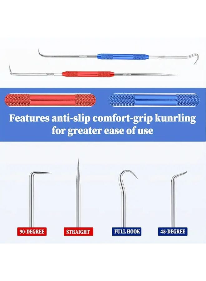 قطعتان مجموعة أدوات الخرام الدقيقة من المعدن، قلم تحديد مزدود الطرف مع خطاف، تحديد بزوايا 45 و 90 درجة - Image 3