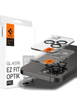 Glastr Ez Fit Optik Pro for iPhone 16 Pro Max/ iPhone 16 Pro | iPhone15 Pro Max and iPhone 15 Pro/ iPhone 14 Pro Max/ iPhone 14 Pro Camera Lens Protector (2 Pack) - Black - pzsku/Z76BA758F5826D5AD4285Z/45/_/1664198897/979dcba2-d522-4051-aa52-6eefdadb65c7