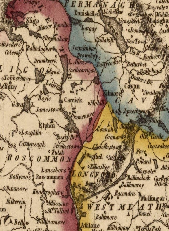 خرائط قديمة لأيرلندا الأنيقة حوالي عام 1822 | ملصق فني مطبوع لتزيين الجدران | 18 × 24 بوصة (457 × 610 مم) - Image 5