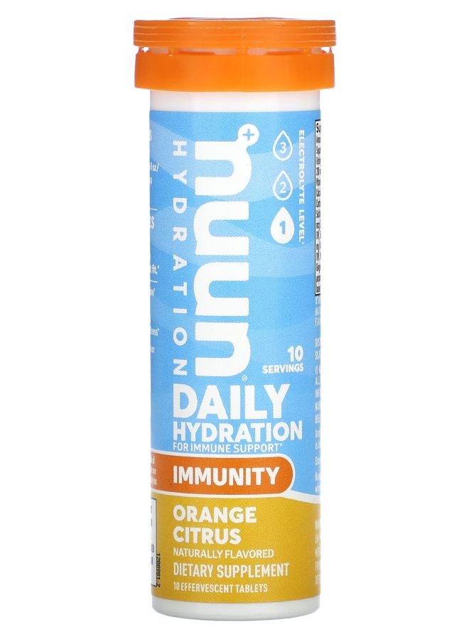 Nuun ترطيب يومي لدعم المناعة بنكهة البرتقال والحمضيات 10 أقراص فوارة