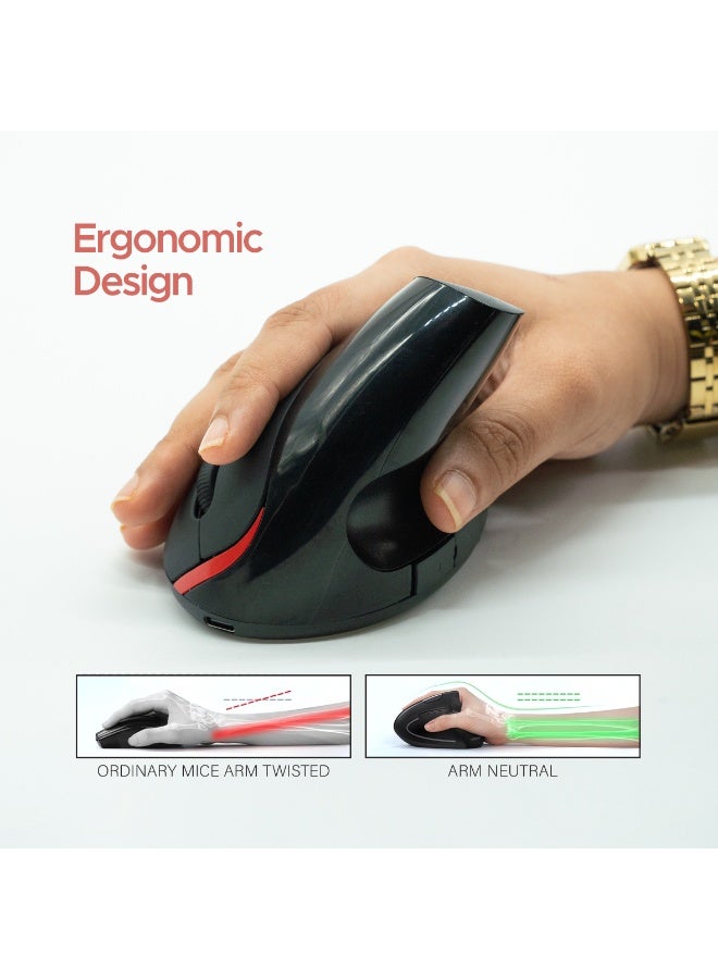 Arizone AM-03 Precision 5-Button Wireless Mouse with Type-C Charging black - Image 3