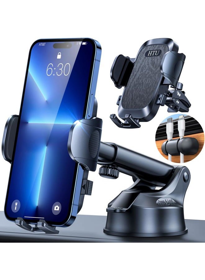 HTU Universal Cell Phone Holder Car Dashboard Windshield Air Vent Car Mount Holder for iPhone Samsung All Phones and Cars - Image 1
