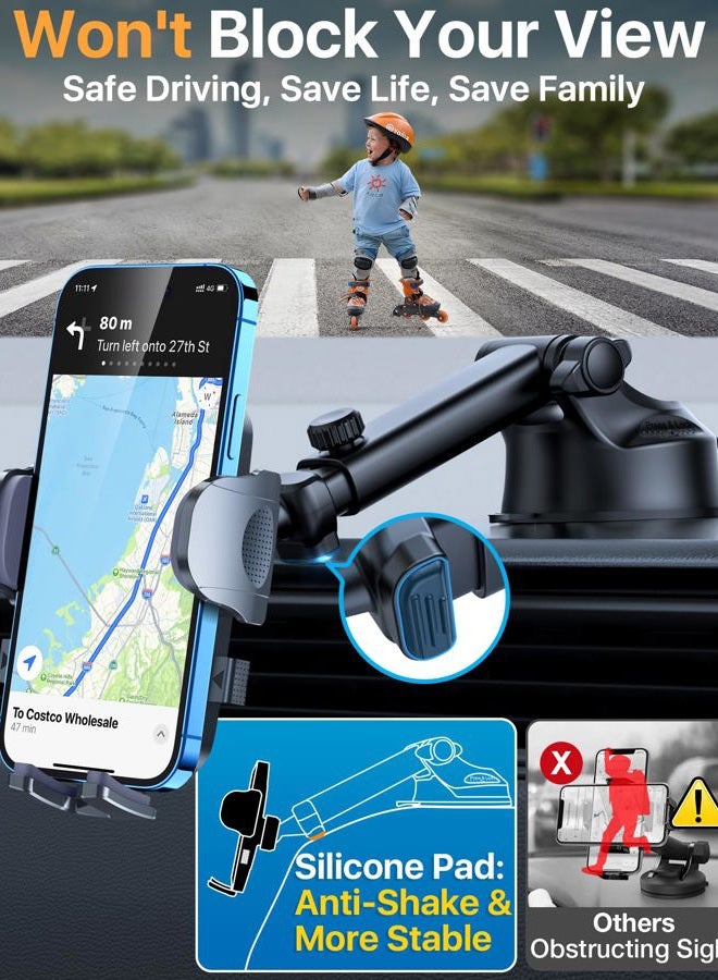 HTU Universal Cell Phone Holder Car Dashboard Windshield Air Vent Car Mount Holder for iPhone Samsung All Phones and Cars - Image 2