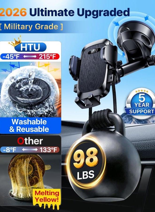 HTU Universal Cell Phone Holder Car Dashboard Windshield Air Vent Car Mount Holder for iPhone Samsung All Phones and Cars - Image 3