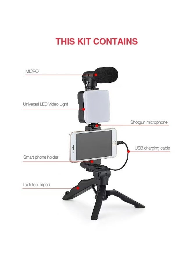 Sisily Fill light-All - in - One Smartphone Video Kit: Tripod, Mic, LED Light for Vlogging - Image 2