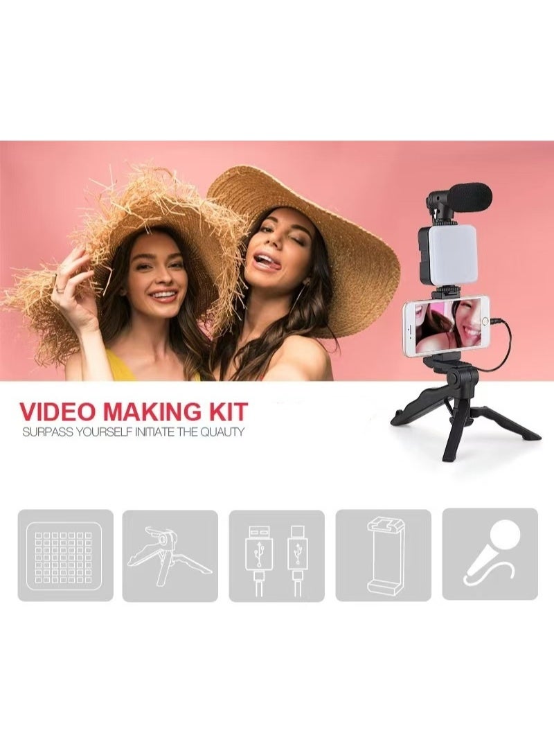 Sisily Fill light-All - in - One Smartphone Video Kit: Tripod, Mic, LED Light for Vlogging - Image 4