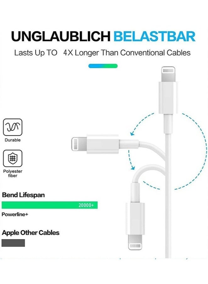 كابل شحن iPhone 2M [MFi معتمد] USB C إلى كابل شاحن البرق تسليم الطاقة الشحن السريع PD 20W كابل شحن iPhone لـ iPhone 14/14 Pro / 14 Plus / 14 Pro Max ، iPad Pro ، iPhone 8-13 جميع السلسلة - Image 2