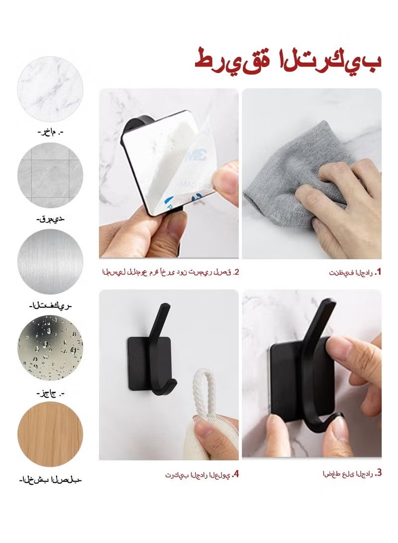 كيلا 4 عبوات من خطافات المناشف/خطافات لاصقة، خطافات حائط ذهبية مصقولة لتعليق المعاطف والقبعات ورفوف المناشف والحمام وغرفة النوم، من الفولاذ المقاوم للصدأ (ذهبي) - Image 3