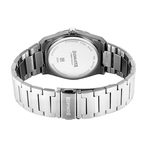 Sonata Festive 2.0 Quartz Silver Round Dial Men's Watch | Stainless Steel Strap Material | Watches for Men Analog - 77200SM02 - Image 2