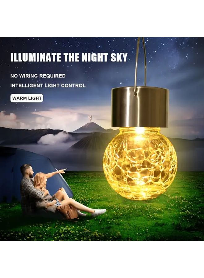 قطعتان من مصابيح الحدائق الشمسية البيضاء للخارج، مقاومة للماء، فوانيس كروية للأسوار والشرفات والممرات - Image 3