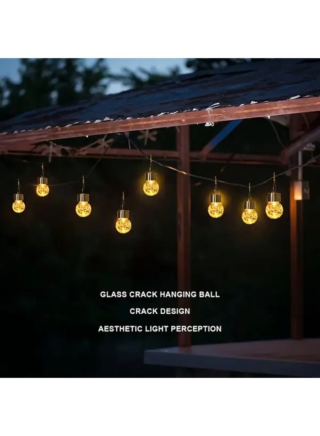 قطعتان من مصابيح الحدائق الشمسية البيضاء للخارج، مقاومة للماء، فوانيس كروية للأسوار والشرفات والممرات - Image 5