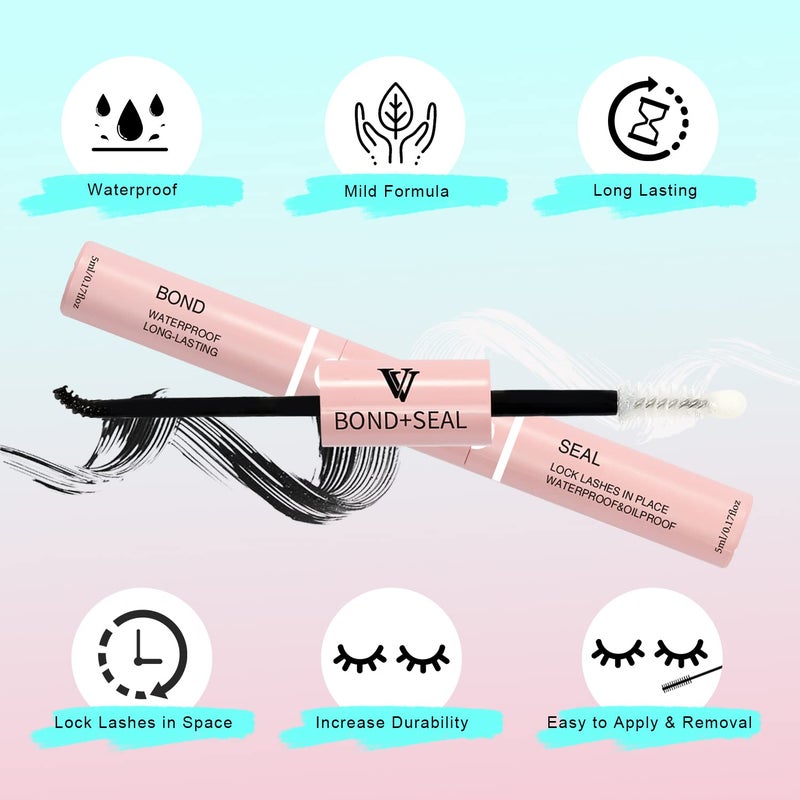 VAVALASH Lash Bond and Seal Cluster Lash Glue Individual Lashes Glue for DIY Lash Extensions Long Retention Strong Hold 48-72 Hours Waterproof Lash Bond for Lash Clusters(5ml+5ml) - Image 5