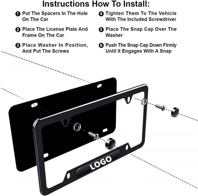 HUIANTS 2PCS License Plate Frames Compatible with Honda CRV Cars, Universal Aluminum Alloy Car License Plate Holders with 4 Holes for CR-V Ownersï¼ˆIt Will not Cover The License Plateï¼‰ - Image 5