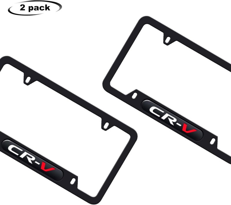 HUIANTS 2PCS License Plate Frames Compatible with Honda CRV Cars, Universal Aluminum Alloy Car License Plate Holders with 4 Holes for CR-V Ownersï¼ˆIt Will not Cover The License Plateï¼‰ - Image 4