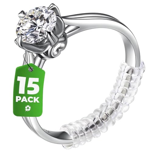Anpro Ring Sizer Adjusters for Loose Rings - 15-Pack Multiple Styles, Invisible Spacer Guards & Tighteners for Women, Fits Almost Any Ring - Image 1