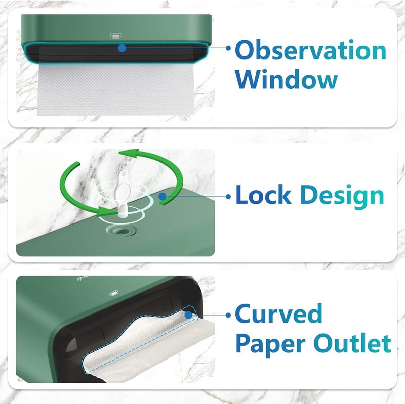 modunful Paper Towel Holder Wall Mount: Commercial Paper Towel Dispenser for Multifold/Trifold/c Fold Hand Paper Towel, Adhesive Paper Towel Holder No-Hole Installation 200 Sheets - Image 1