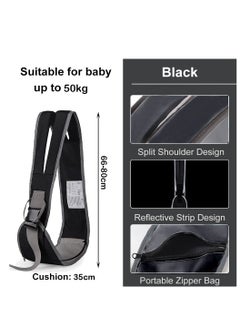Bebiland Baby Carrier, Portable Ergonomic Baby Sling with Adjustable Comfortable Shoulder Straps, Soft Anti-Slip Toddler Sling for Newborn, Infant up to 50kg (Black)  - Image 2