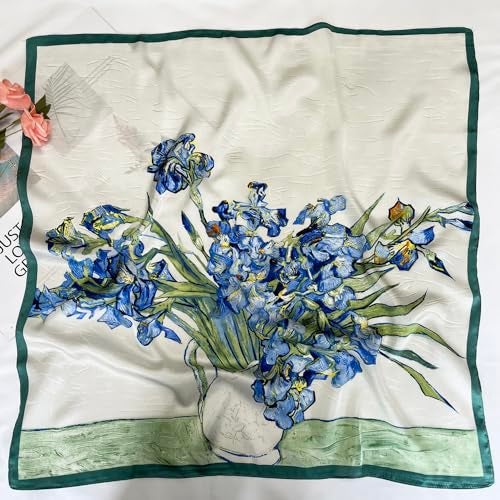 FONYVE Silk Scarfs for Women Lightweight, Fashion Head Scarf, Satin Hair Wrap for Sleeping 27.5 × 27.5 inches - Image 2