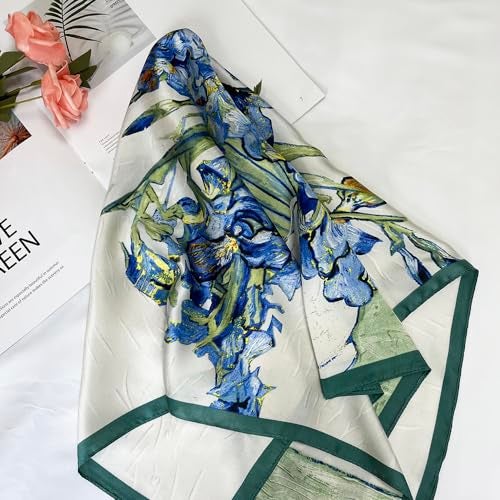 FONYVE Silk Scarfs for Women Lightweight, Fashion Head Scarf, Satin Hair Wrap for Sleeping 27.5 × 27.5 inches - Image 4